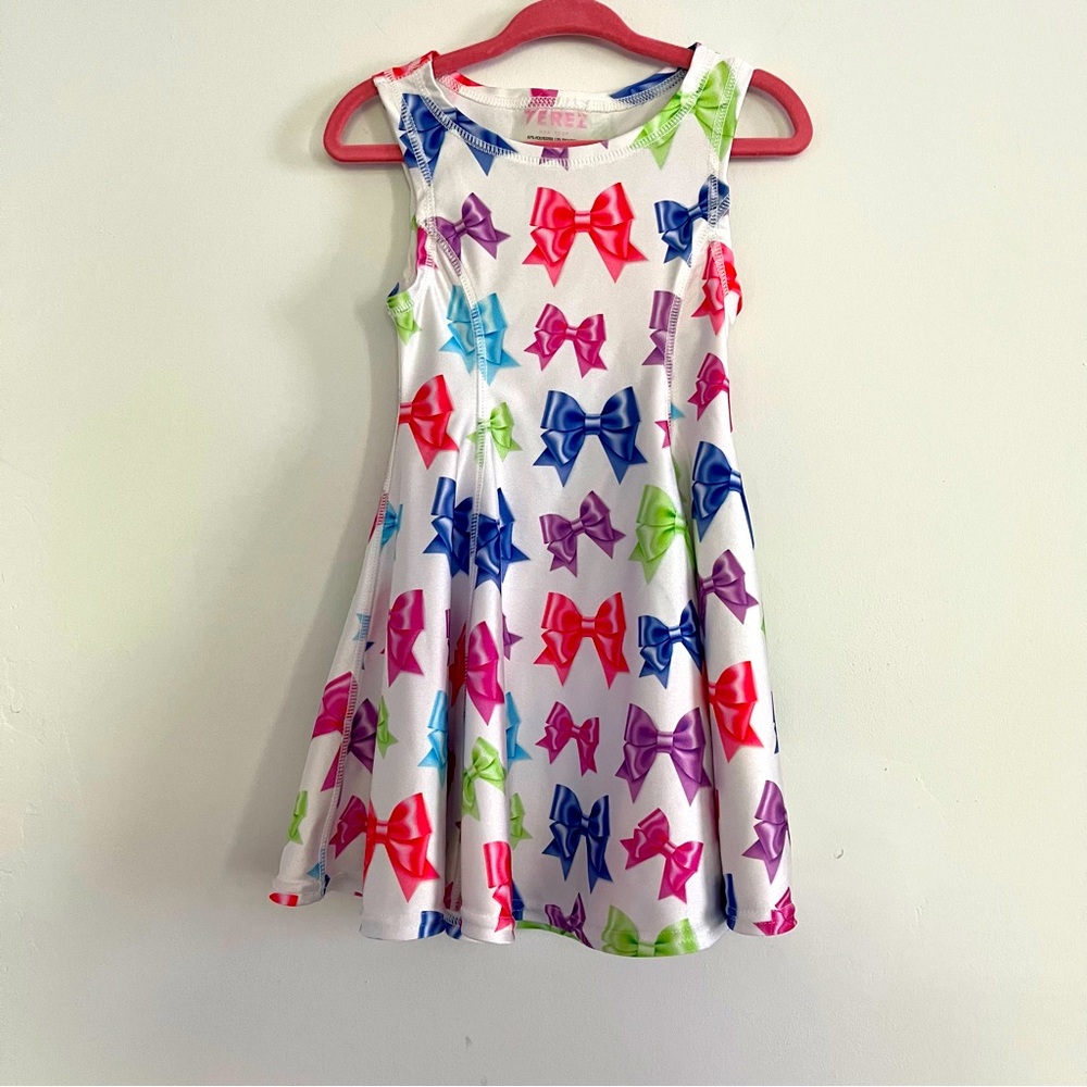 Terez Fit and Flare colorful Bowes print Dress Size 2T